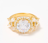 Diamonique Statement Cocktail 14K Gold-plated Sterling Silver Ring